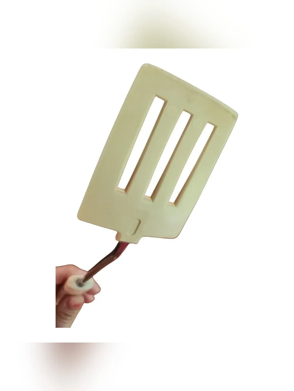 vintage Ekco 3 slots Spatula Nylon Plastic Handle USA 13x3 Flipper Turner Retro